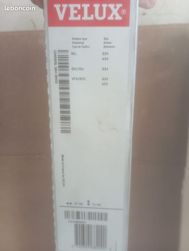 Store intérieur Velux 97cmx74cm toile bleu (image 4)