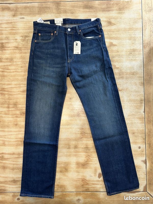 Jean Levi’s 501 Original Homme W32 L32 Bleu Stretch – Neuf avec Étiquettes (image 2)