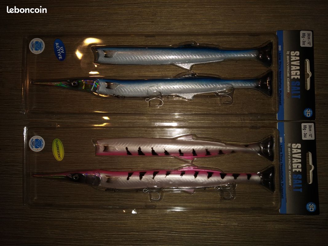 Kit Leurres Souples Armés Savage Gear 3D Line Thru Needlefish Pulse 30cm (image 1)