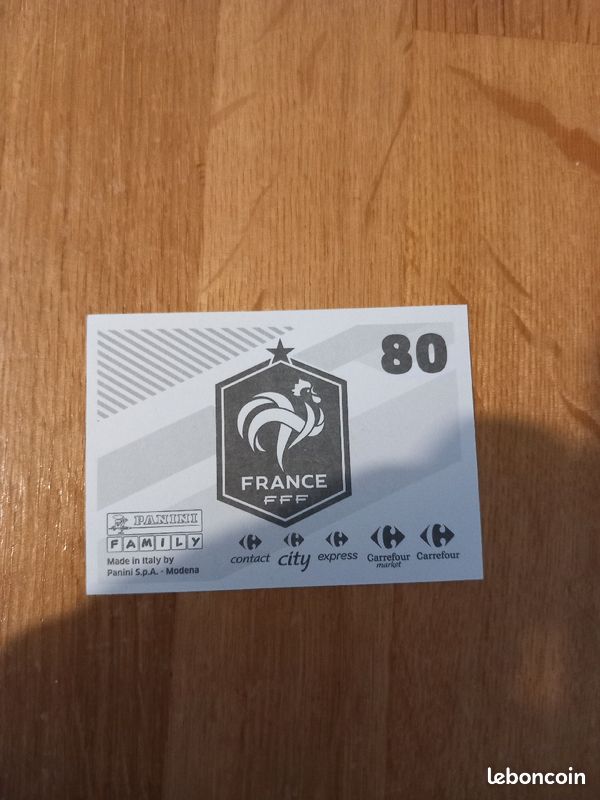 Carte Argent 80 France FFF Panini Family Carrefour (image 2)