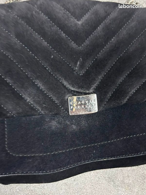 Sac à bandoulière claudie pirelot en velour noir (image 4)