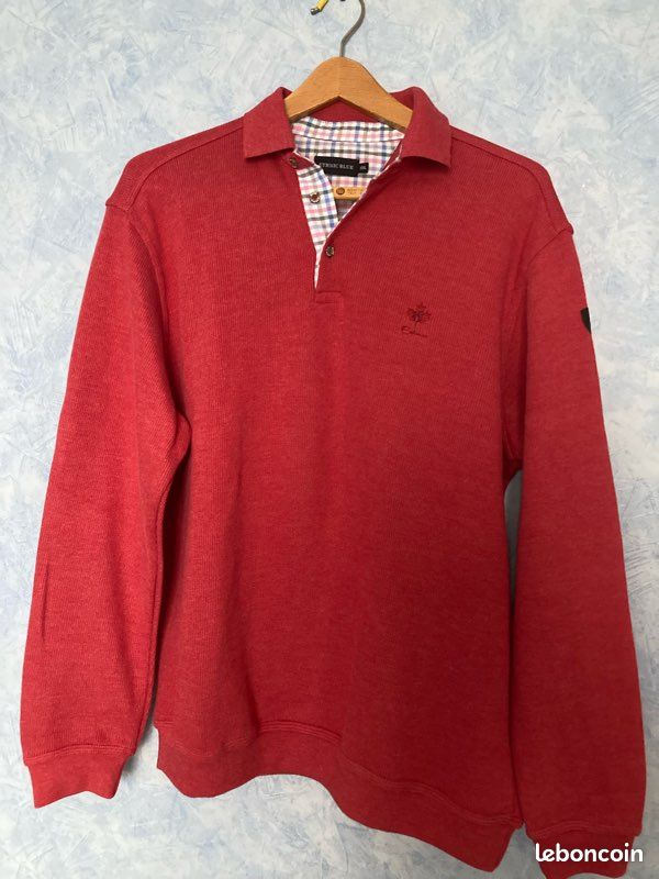 Pull Polo Manche Longue Homme Ethnic Blue Polo Rouge Manche Longue