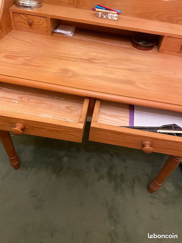 Bureau -secrétaire en pin massif et une idée de relooking (image 2)