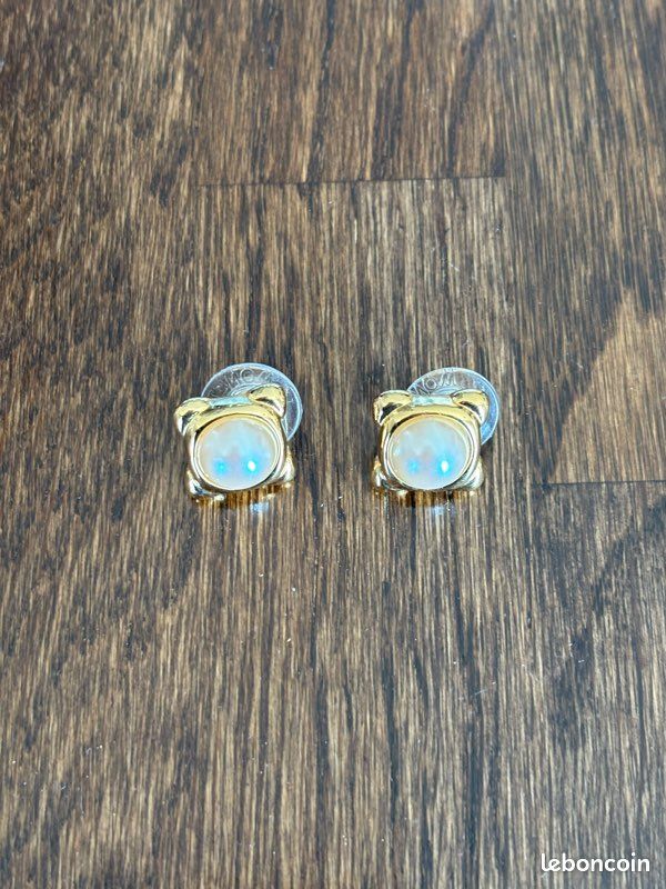 Boucles d'Orelles en OR Jaune 14 k SAPHR et DAMANT Dormeuses style Ancennes | eBay