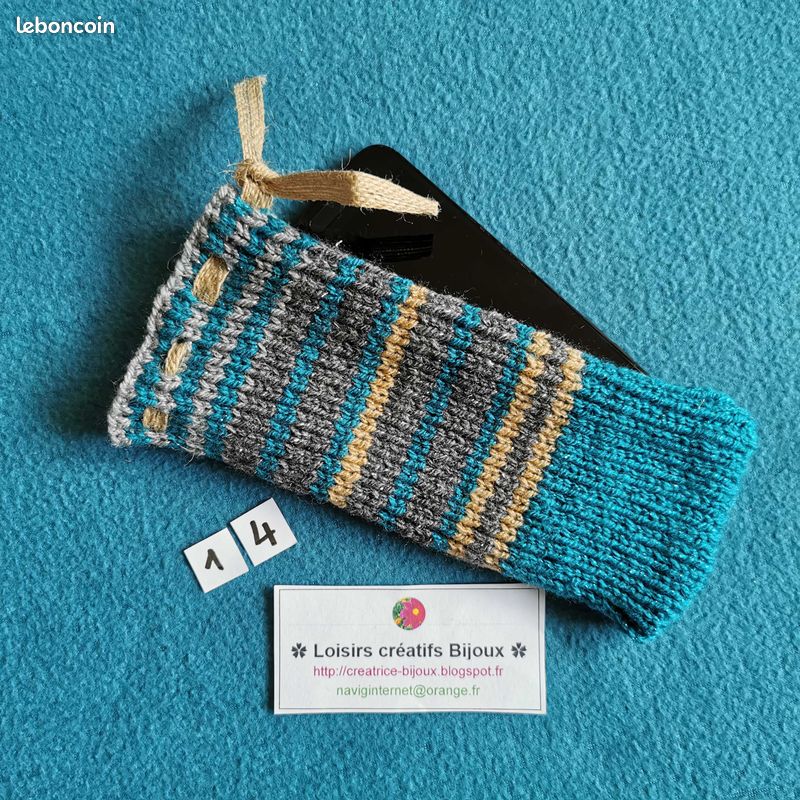 Pochettes étuis en laine tricotés pour téléphone portable (image 7)