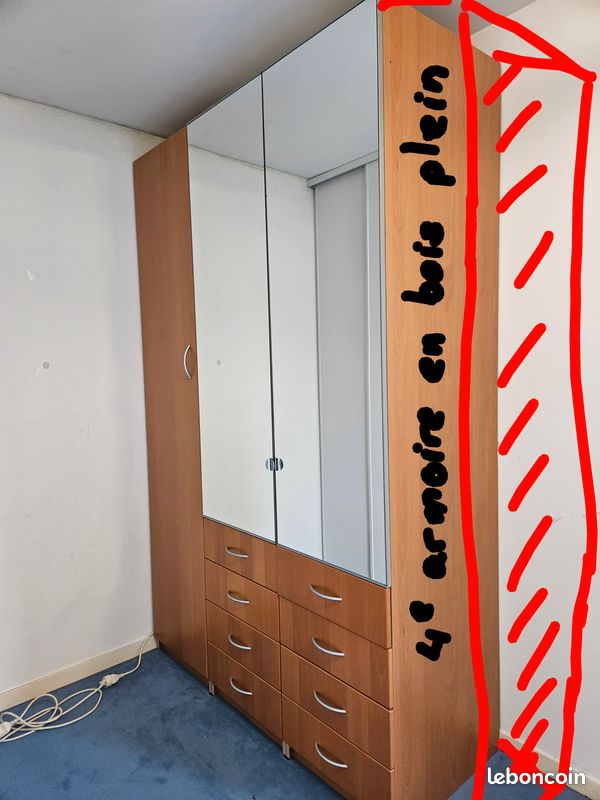 Dressing PAX complet 4 armoires L 200 x P 58 x H 236 cm (image 1)