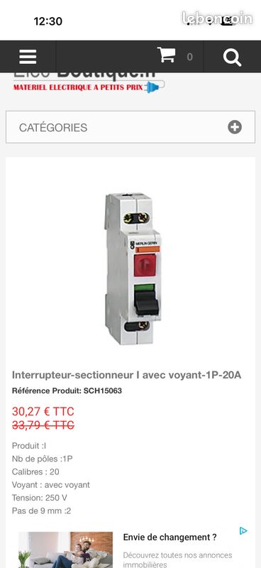 Lot de 10 interrupteur sectionneur merlin guerin 20A (image 3)