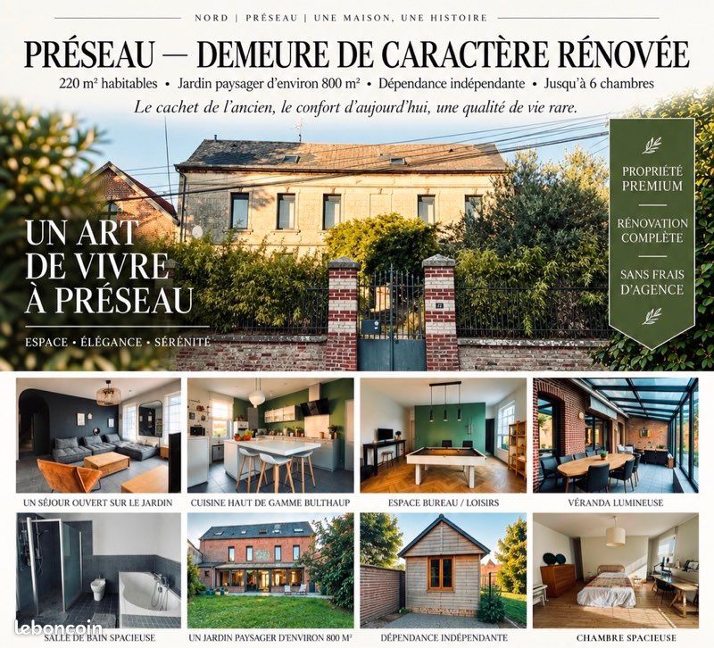 Maison 8 pièces 240 m² · à Préseau · 240 m² · 650 000 €