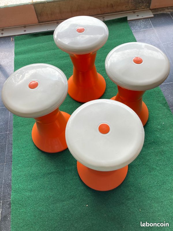 Années 70: Table basse et 4 tabourets Tam Tam (image 6)