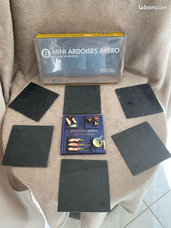 Kit 6 mini ardoises apéro avec livre de recettes – Neuf en boîte d’origine (image 1)