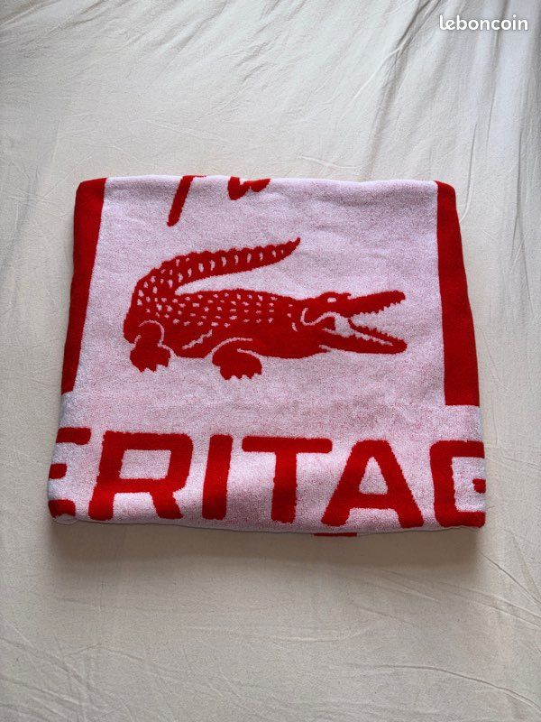 Serviette Lacoste Heritage rouge 160x60 Linge de maison
