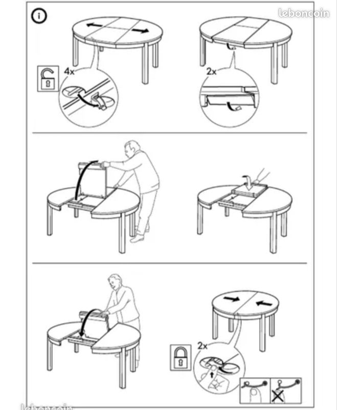 Table Ikéa Bjursta ronde + 5 chaises (image 5)