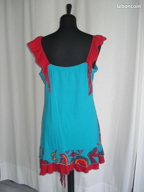 Robe Coline Multicolore Taille L/40 - Style évasé Genou - Occasion Très Bon état