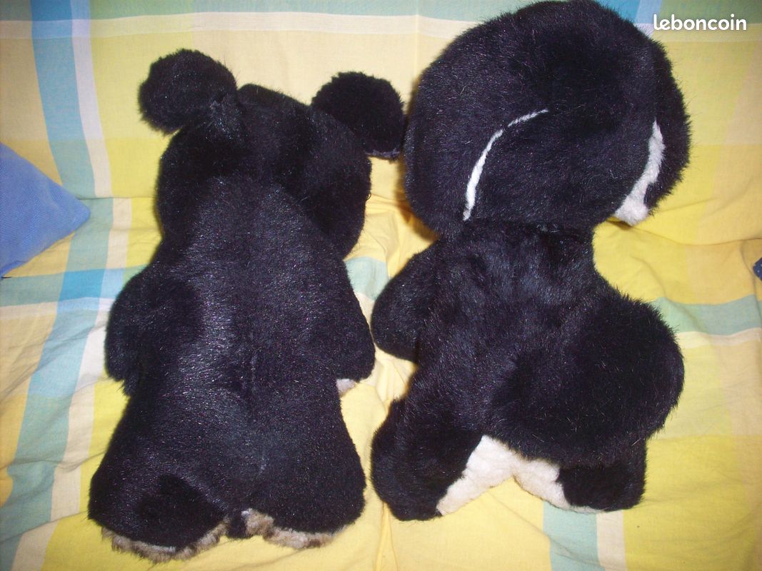 2x PELUCHES DOUDOUS _ OURS & CHIEN _ TBÉ _ ORIGINAUX de l'UNION SOVIÉTIQUE / U.R.S.S. / CCCP _ des ANNÉES 1980 _ RARE _ 2x плюшевый Русский _ Круто :) (image 4)