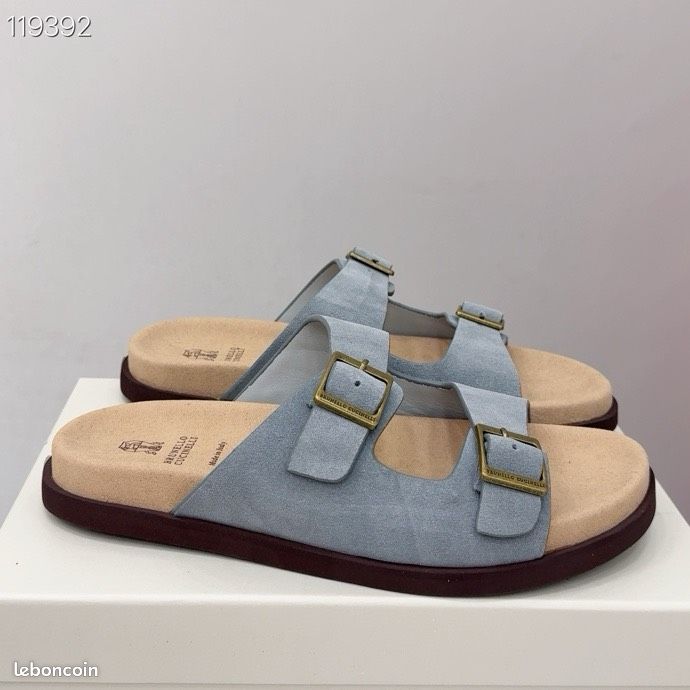 Brunello Cucinelli daim bleu clair neuves (image 2)