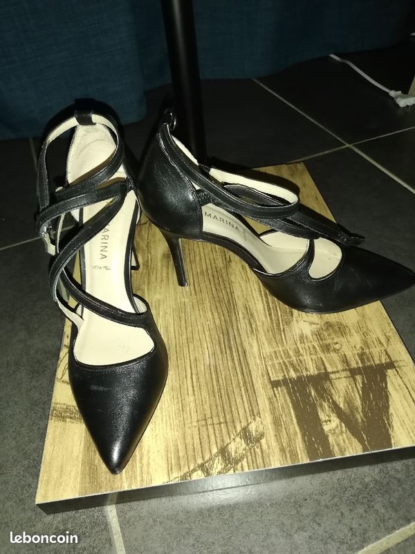 Escarpin talon haut noir taille 39 (image 2)