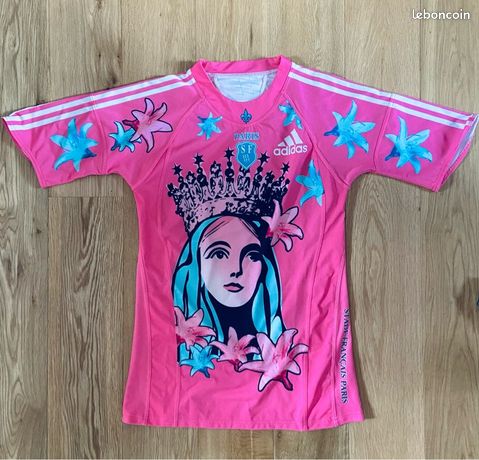 Paris Maillot Stade FranÃ§ais Vintage Equipe Rugby Maillot Rose