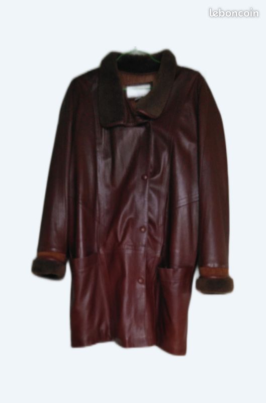 Manteau cuir et fourrure T42 (image 2)