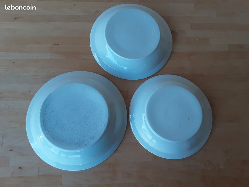 Lot De 3 Petits Plats De Service En Faïence - Multicolore - Sans Marque - Occasion