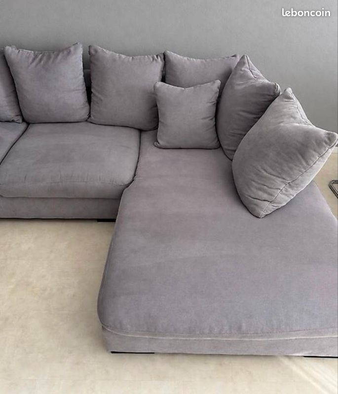 Magnifique canapé d'angle forme U gris (image 4)