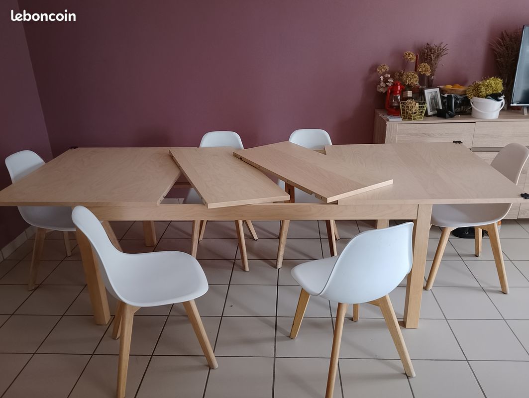 Table à manger extensible 8 places + Chaises (ou séparément) (image 4)