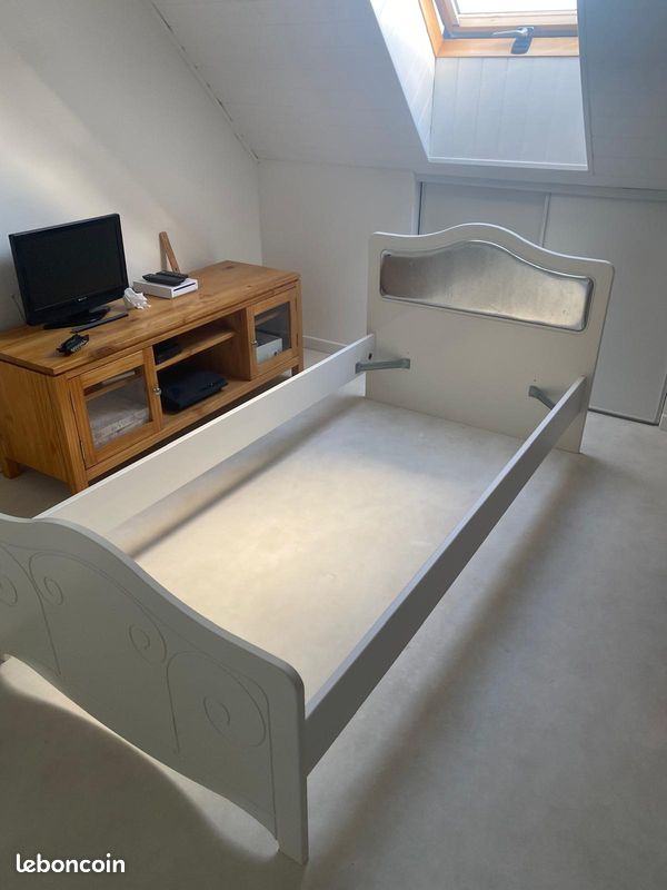 Lit 1 personne blanc (image 2)