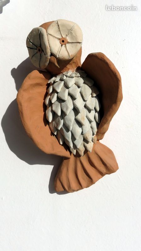 Très belle sculpture - hiboux - en pierre - du midi (image 1)