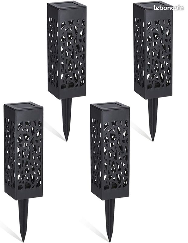 Lot de 2 lampes LED décoratives solaires 18 cm Décoration extérieure