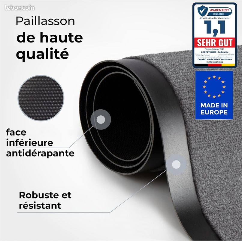 Zerbino D'Ingresso Antracite 40x60cm - Antiscivolo, Assorbente E Lavabile, Per Interni Ed Esterni - Foto 5