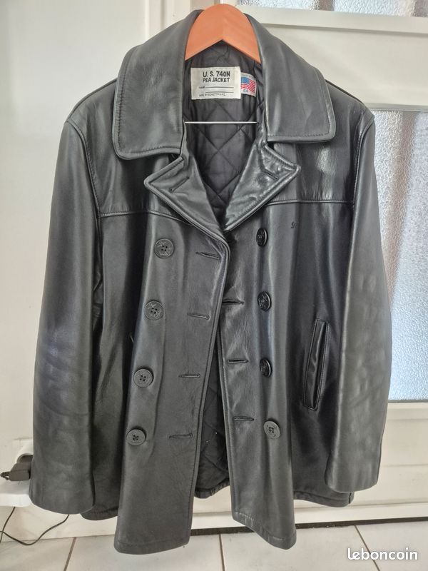 Caban cuir Schott Vêtements