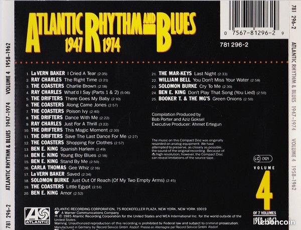 Atlantic Rhythm & Blues 1947-1974 (Volume 4 1958-1962) - cd (image 2)