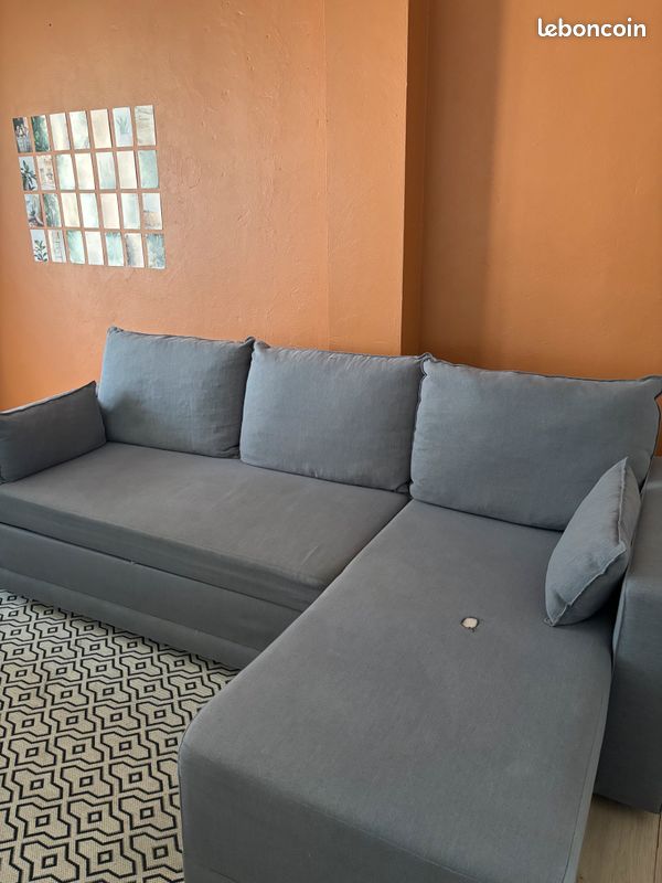 Canapé d’angle convertible IKEA FRIHETEN gris – Très bon état – 235 cm Prix : 300 (image 3)