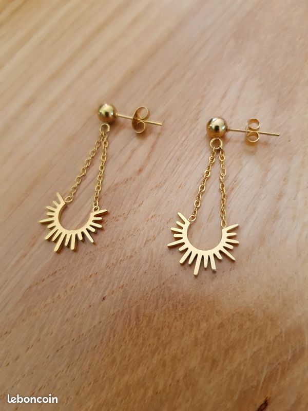 Boucles d'oreilles chics et tendances inox doré (image 1)