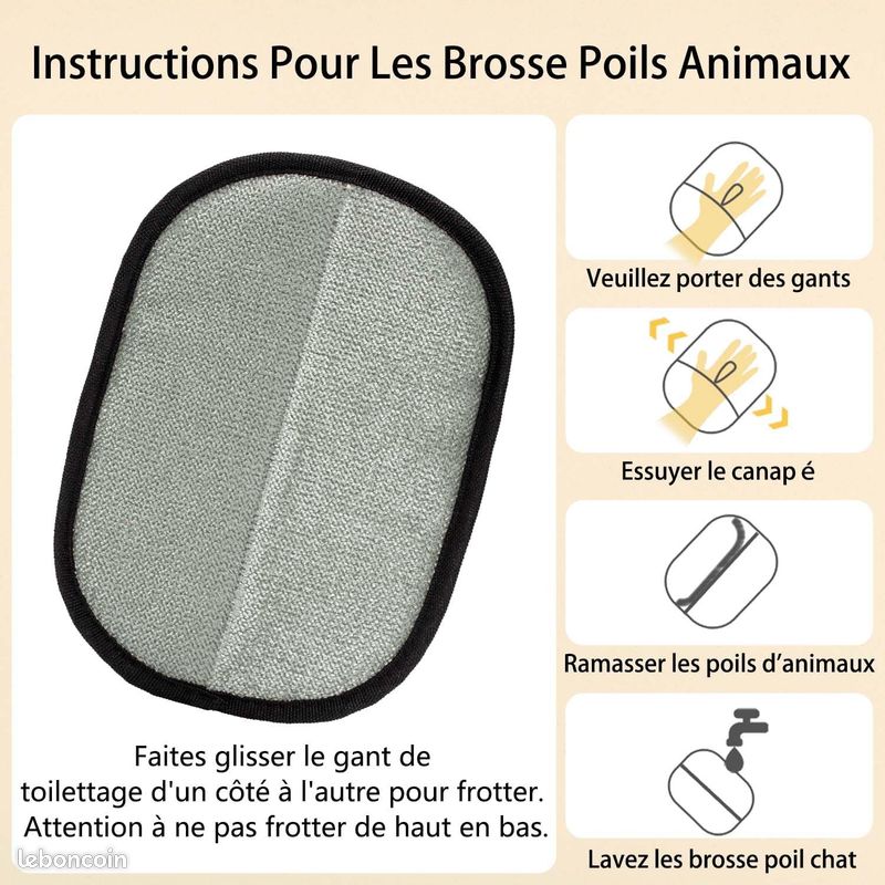 Gants de toilettage pour animaux de compagnie (image 3)
