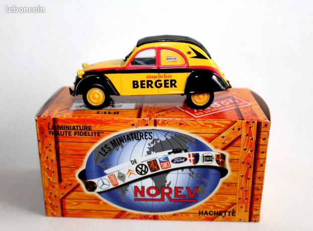 Citroën 2CV AZ Berger 1955 - Jaune Et Noir - Modèle Réduit Norev 1/43 - Métal - Neuf