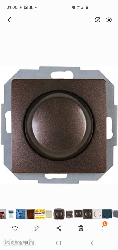 Bouton cache rotatif pour variateur de lumière Kopp Paris Couleur marron neuf (image 8)