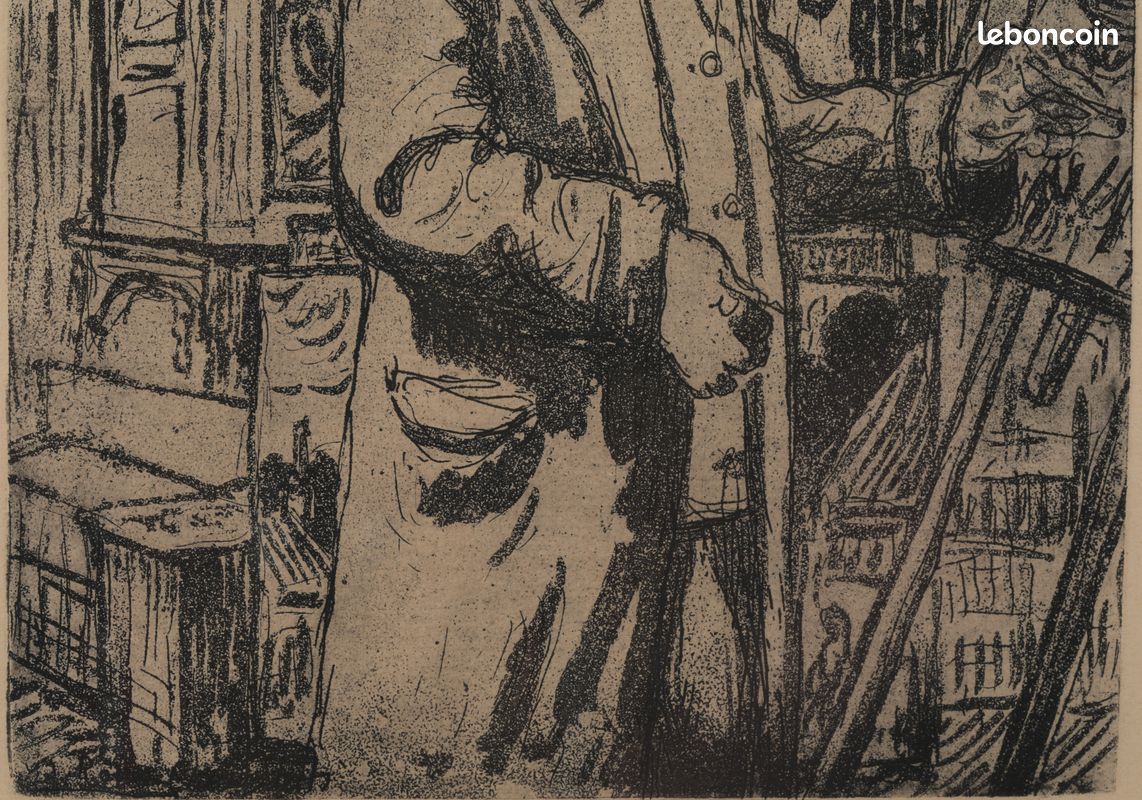 🇨🇵️ Joseph-Victor Roux-Champion / Eau-forte et aquatinte / Portrait de Maximilien Luce / 1927 🇨🇵️ (image 5)