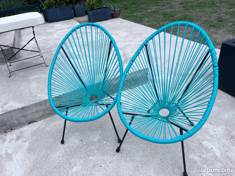 2 Fauteuils fils enfant turquoise (image 1)