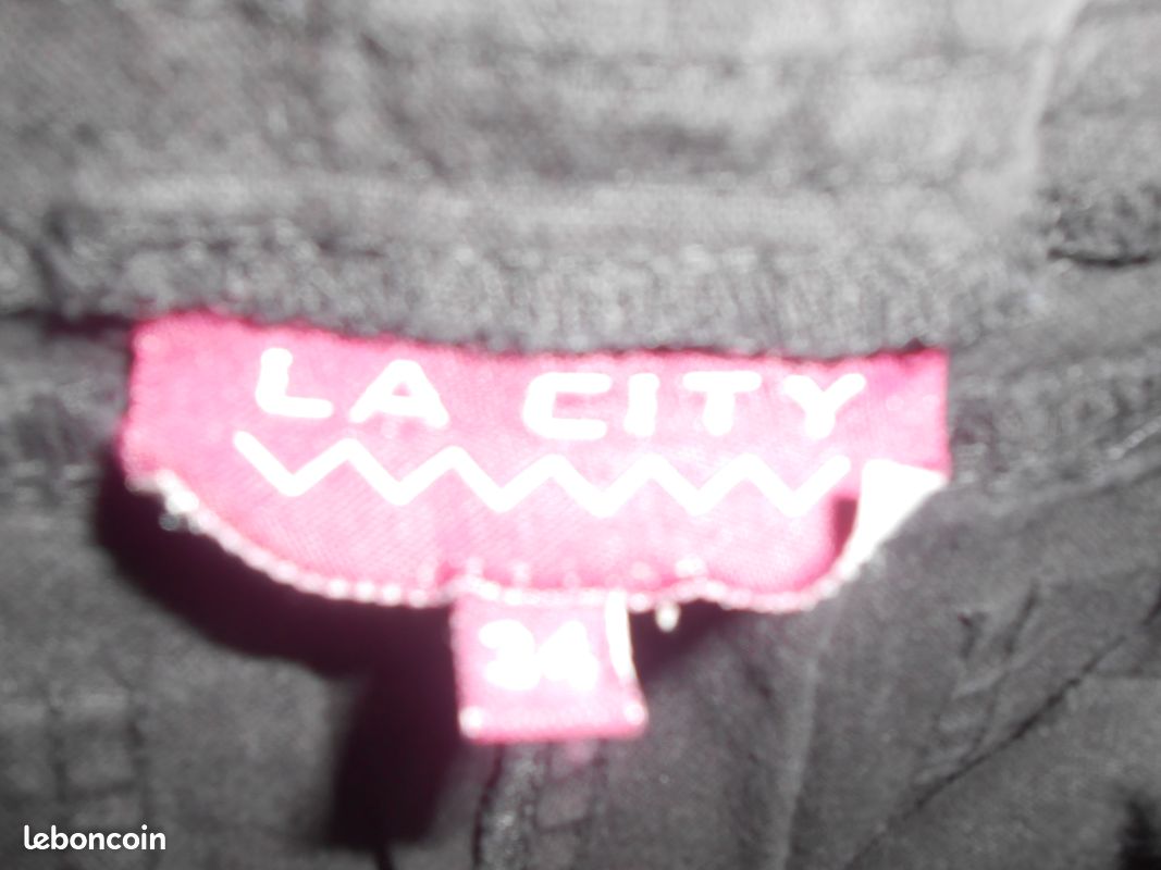 Pantalon femme La city T 34 en toile noir (image 2)