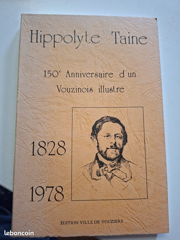 58: Hippolyte Taine – Plaquette du 150ᵉ anniversaire (1978) – Édition Ville de Vouziers (image 1)