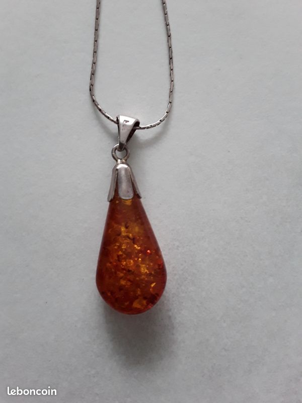 Collier argent Pendentif resine (image 2)