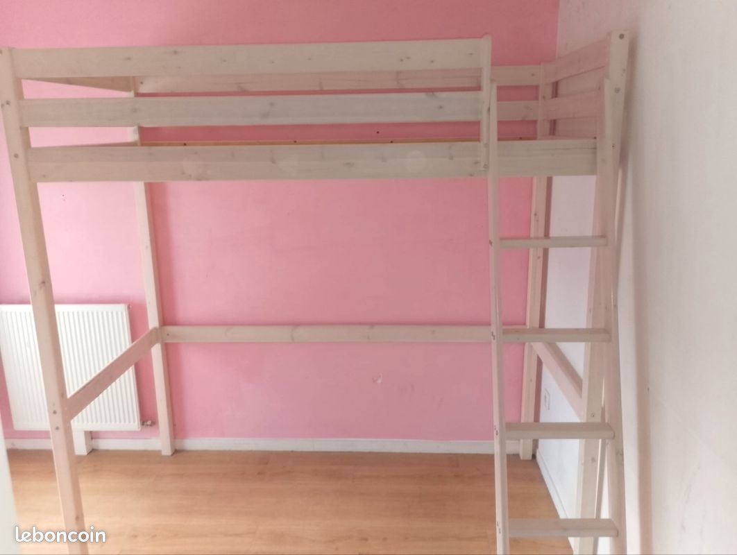 Lit mezzanine bois avec échelle – bon état 110 euros (image 7)