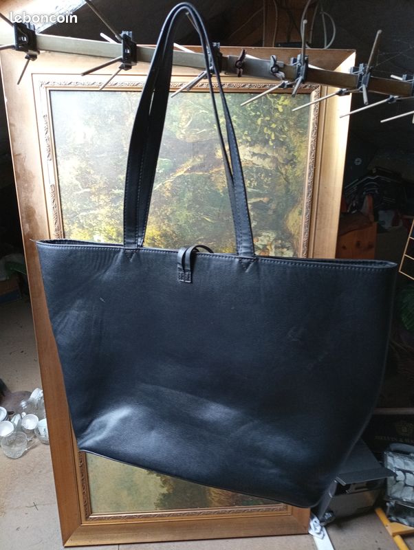 Q) Grand sac à main noir cuir Marque Anna Field EXEPTIONNEL état neuf (image 4)
