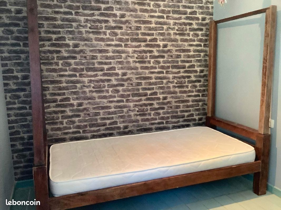 Chambre enfants lit enfant avec armoire en bambou (image 2)