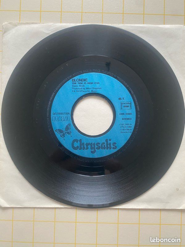 Disque vinyle 45t Blondie « The tide is high » 1980 (image 3)