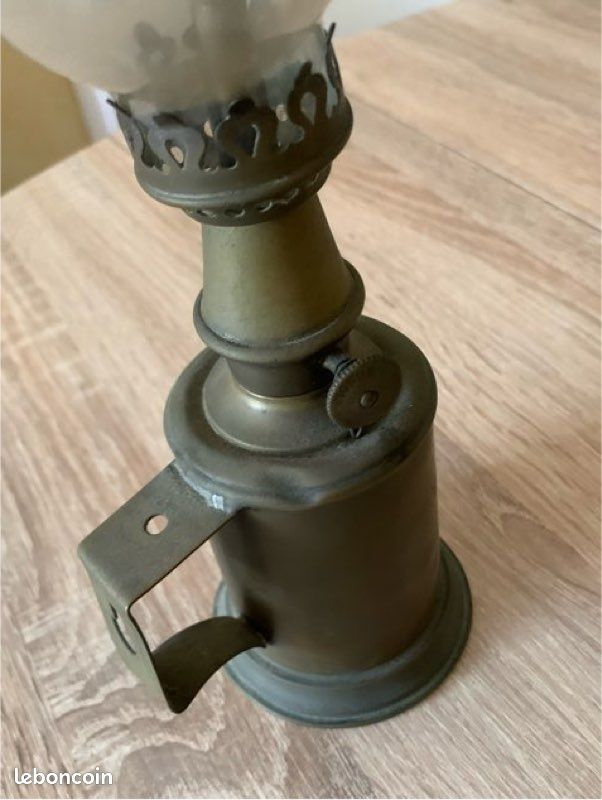 Lampe pigeon ancienne & globe verre (image 4)