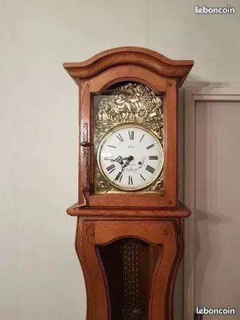Horloge Comtoise Morbier 2.12m Double Poids Bois