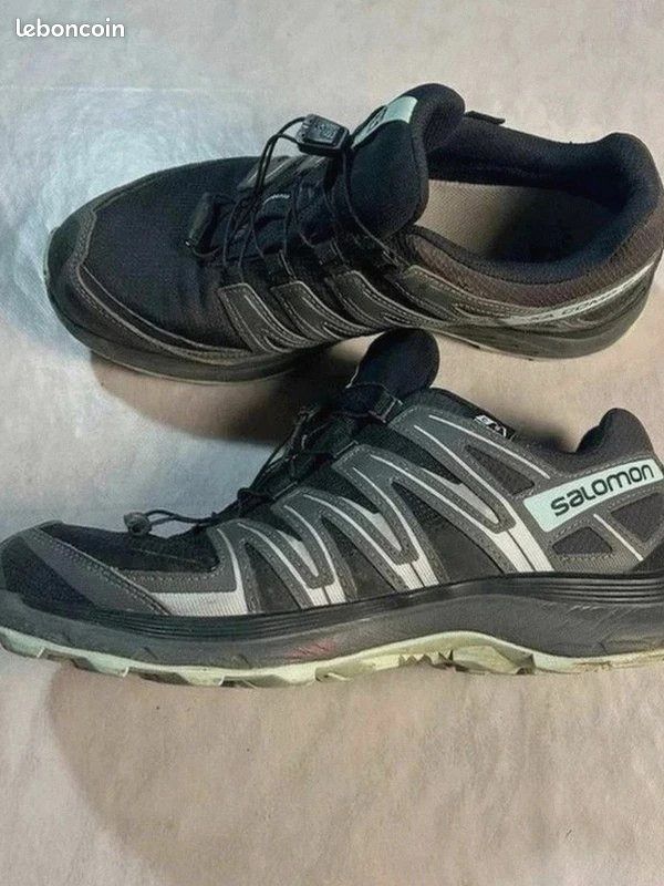 Basket / chaussure Salomon XA Comp 8 Trail Running | Taille 42⅔ | Gris Noir / bleu ciel (image 2)
