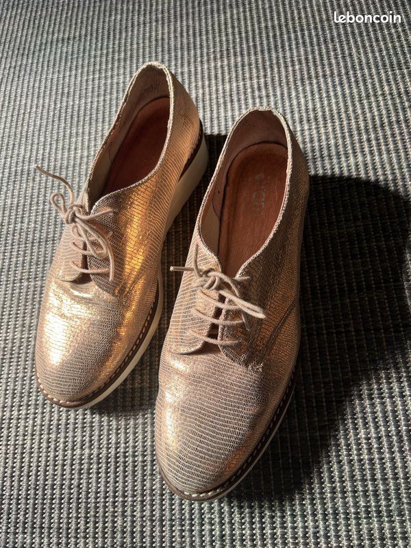 Derbies cuir doré Femme T38 éram Chaussures