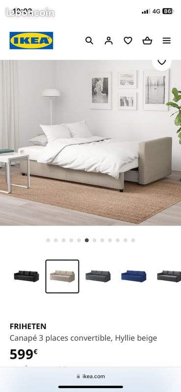Canapé lit IKEA FRIHETEN (image 3)